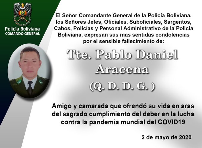 Fallece teniente de la Policía por Covid-19 