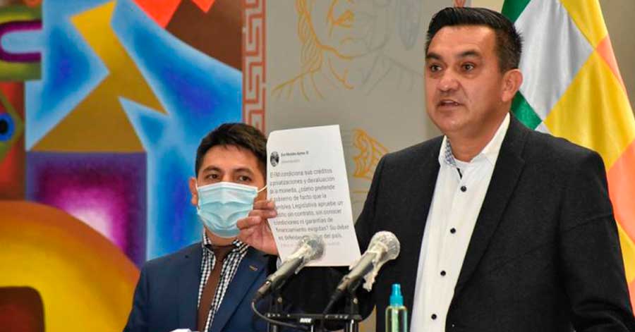Núñez: “Evo Morales ordena bloquear créditos para la lucha contra la pandemia en Bolivia” 