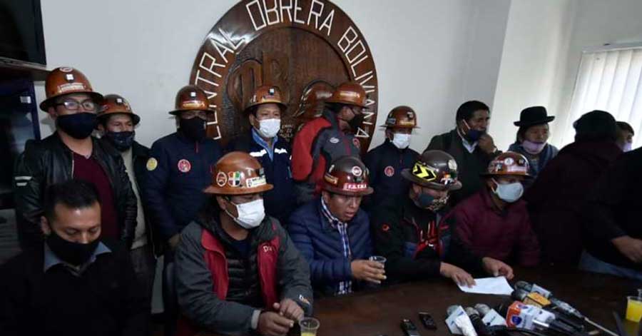 Mineros advierten a la presidenta Áñez: 