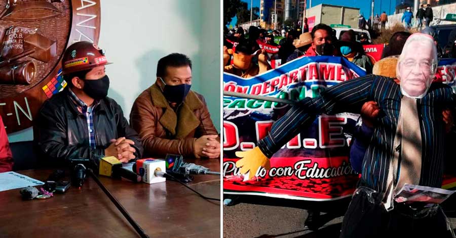 La Paz: COB y maestros movilizados piden destitución inmediata del ministro Cárdenas