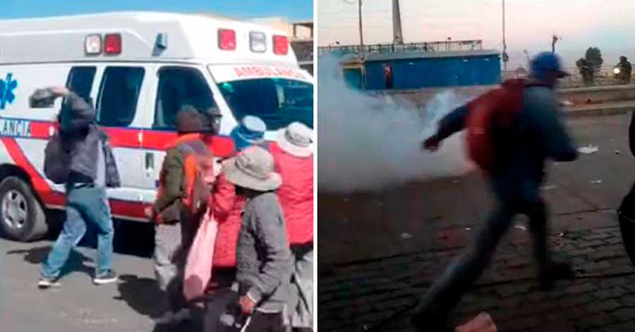 Manifestación en El Alto derivó en destrozos, ataque a ambulancia e intervención policial