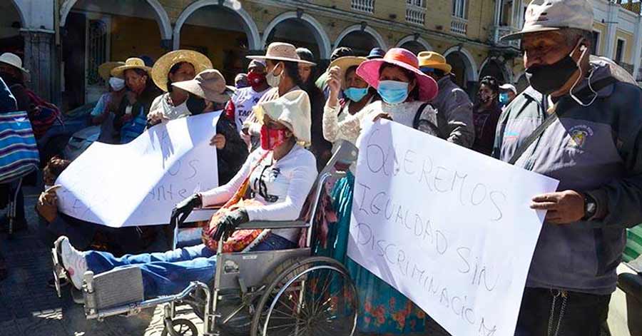 Cochabamba: Personas con discapacidad dan plazo de 48 horas para la aprobación de bono 