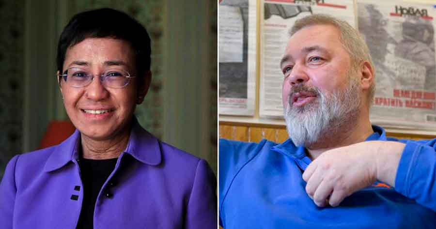 El Premio Nobel de la Paz fue otorgado a los periodistas Maria Ressa y Dmitry Muratov de Filipinas y Rusia