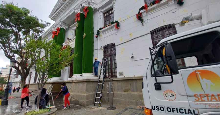 Gobernación lamenta daños ocasionados a su edificio central, patrimonio de los tarijeños