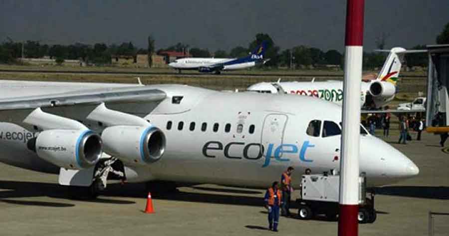Ecojet suspende salidas aéreas hasta el 28 de junio y la ATT anuncia multa de 30.000 UFVs 
