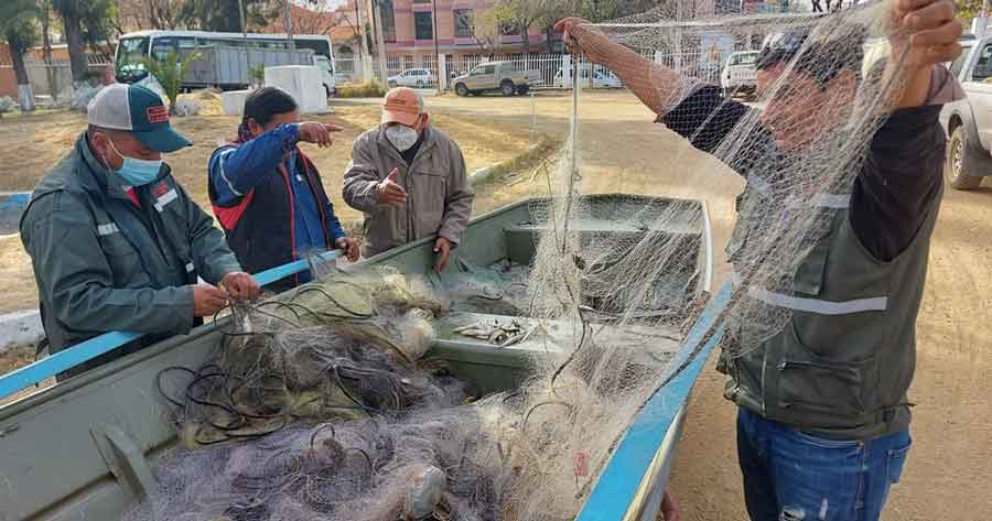 Gobernación decomisa malla de pesca de 500 metros en el lago San Jacinto