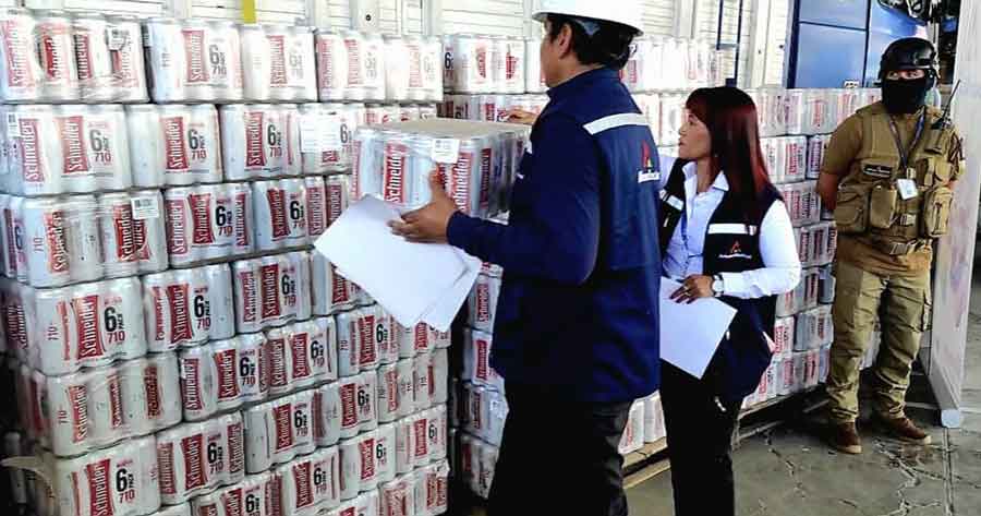 Aduana comisa más de 24 toneladas de cerveza y vino de contrabando en Tarija 